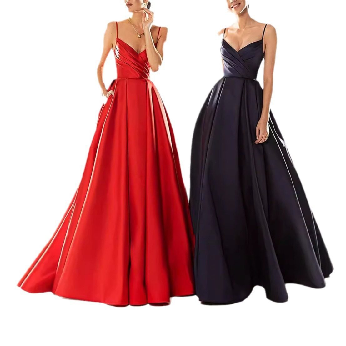 法式名媛礼服裙连衣裙女冬季丝绒亮片性感v领晚装吊带长款坠地裙,淘宝优惠券,粉丝福利购,淘宝优惠卷