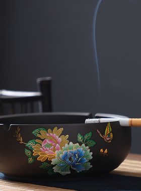 大号紫砂复古时尚中式风烟灰缸