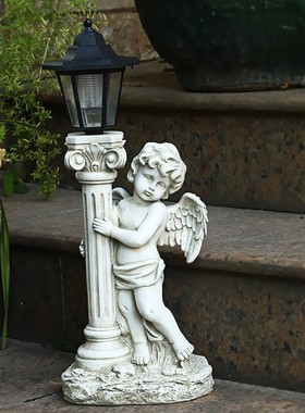 厂家直销树脂仿古风天使庭院摆件