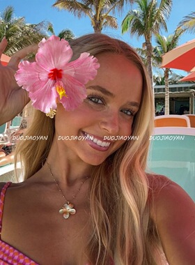 Hair Flower Clip Clips Hawaiian Plumeria Beach Flowers Claw