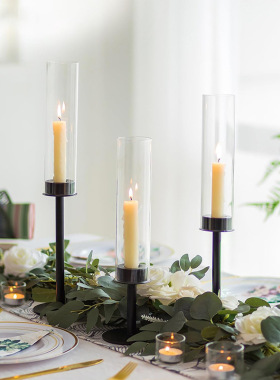 3Pcs/Set Chinese Style Metal Candle Holders Simple Golden We