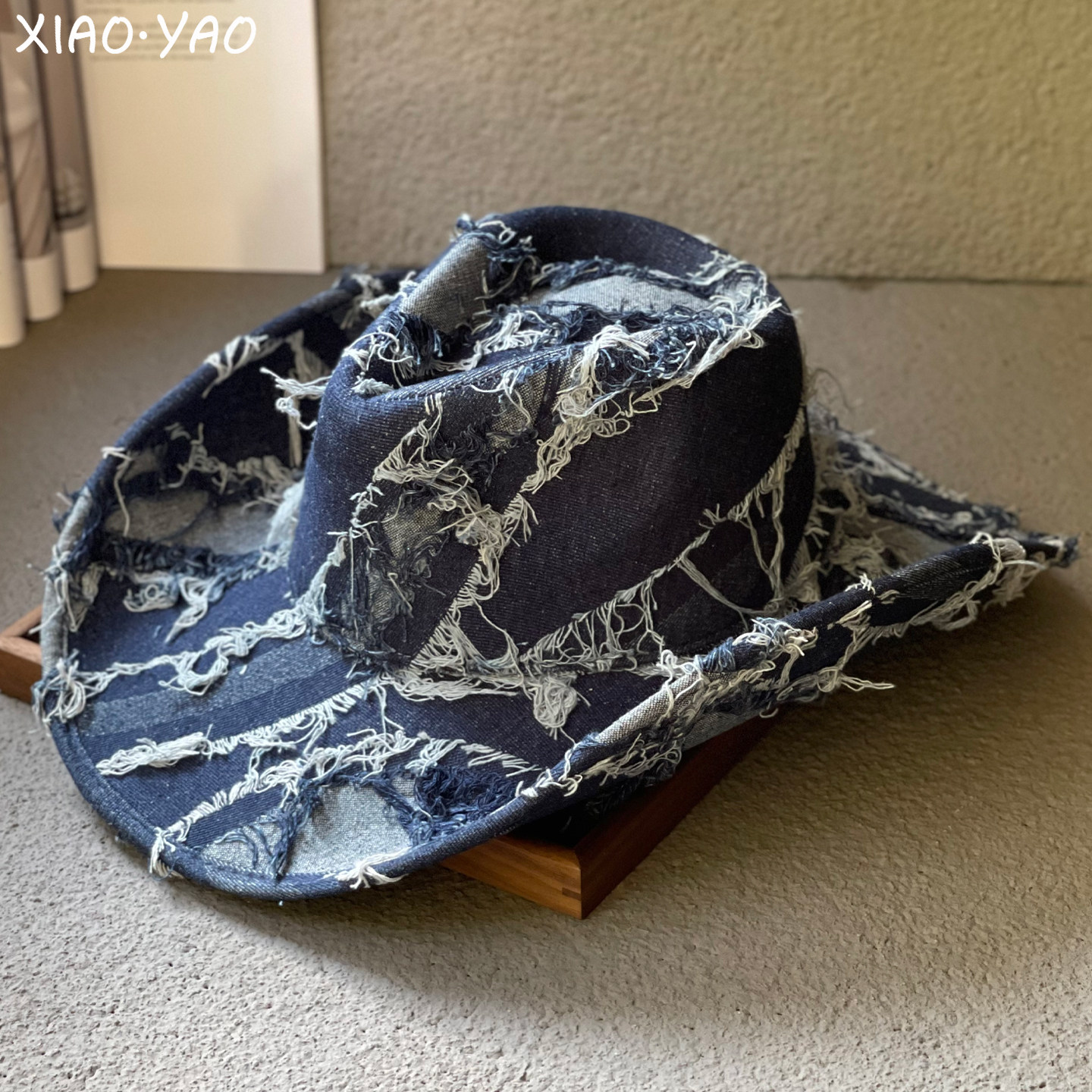 蓝色西部牛仔帽子男女四季户外休闲旅游拍照遮阳帽舞台演出爵士帽,淘宝优惠券,粉丝福利购,淘宝优惠卷