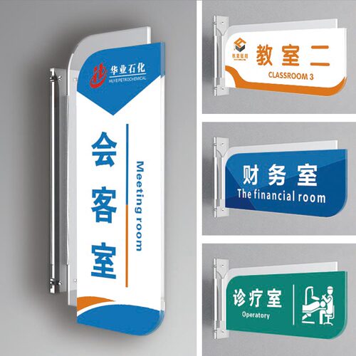 高档经理办公室门牌亚克力科室牌公司医院学校双面侧挂可更换定制 - 图1