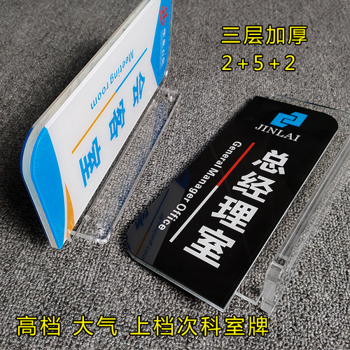 高档经理办公室门牌亚克力科室牌公司医院学校双面侧挂可更换定制 - 图2