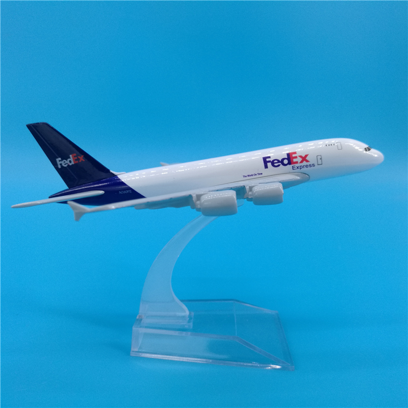 16cm美国联邦快递FedEx货机A380合金金属飞机模型物流公司摆件-图2