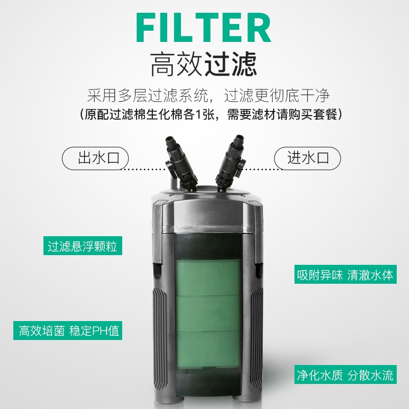 创星过滤桶CF600CF800CF1000CF1200鱼缸外置过滤器滤筒鱼缸过滤桶-图2