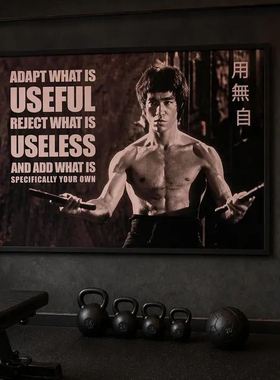 装饰画有框画壁画墙画版画电影海报格斗拳击散打李小龙BRUCE LEE