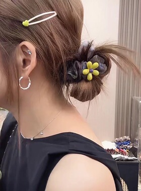 新款韩版黄色大肠发圈女时尚配饰