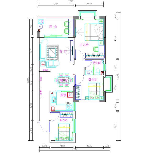 Interior decoration design, flat and elevation construction drawings, waterway layout drawings, circuit layout drawings, power distribution system construction drawings