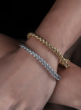 钛钢手链男个性百搭高级感小众设计配饰女简约大方冷淡风饰品