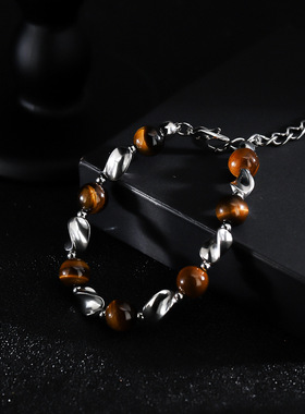 虎眼石手链男扭转个性轻奢风设计百搭简约配饰女潮夏季高级感饰品