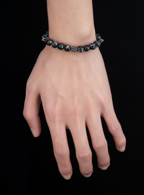 虎眼石十字架手串男时尚个性朋克潮流串珠手链女高级百搭饰品