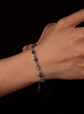 十字架拼接锆石手链男士时尚轻奢手饰女高级感百搭设计饰品潮