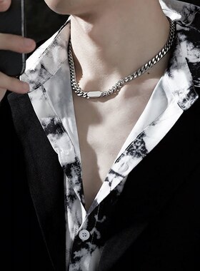 项链男士潮时尚简约风个性百搭男款颈链设计高级感百搭潮流配饰品
