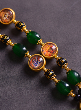 唐卡项链藏式手工串珠佛牌挂脖链