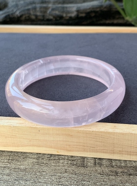云般纹理 亏清 59mm 天然莫桑比克粉晶手镯樱花粉芙蓉粉晶 60.7g