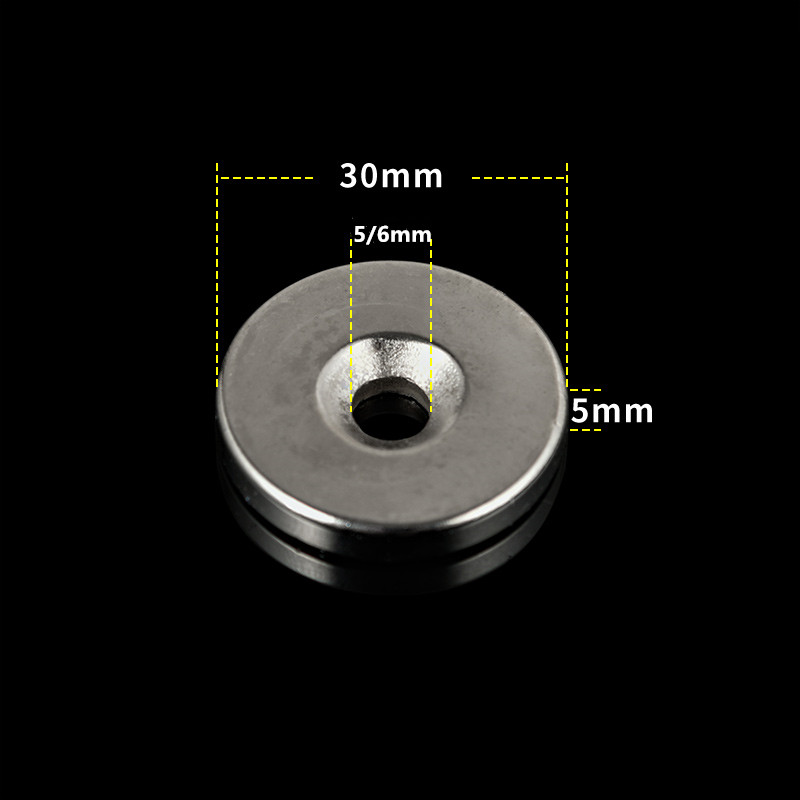 强力磁铁强磁超强吸铁石圆形带孔强磁铁高强磁铁螺丝孔高强度磁钢-图1