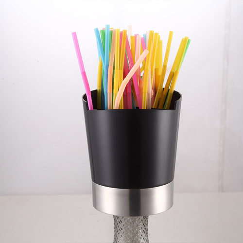 多功能黑色亚克力各种规格果饮吸管奶茶搅拌棒收纳盒纸杯架 - 图2