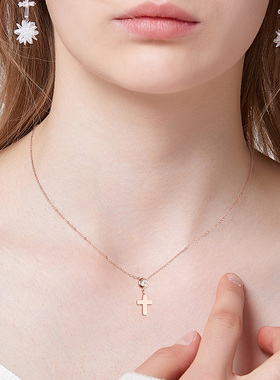 女款闪亮玫瑰金项链日韩短款套链