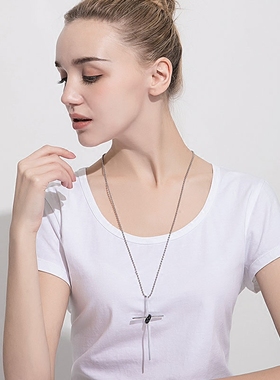 钛钢长款户外运动挂件毛衣链