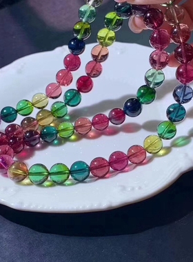 玻璃体旺夫石一物一图彩虹碧玺