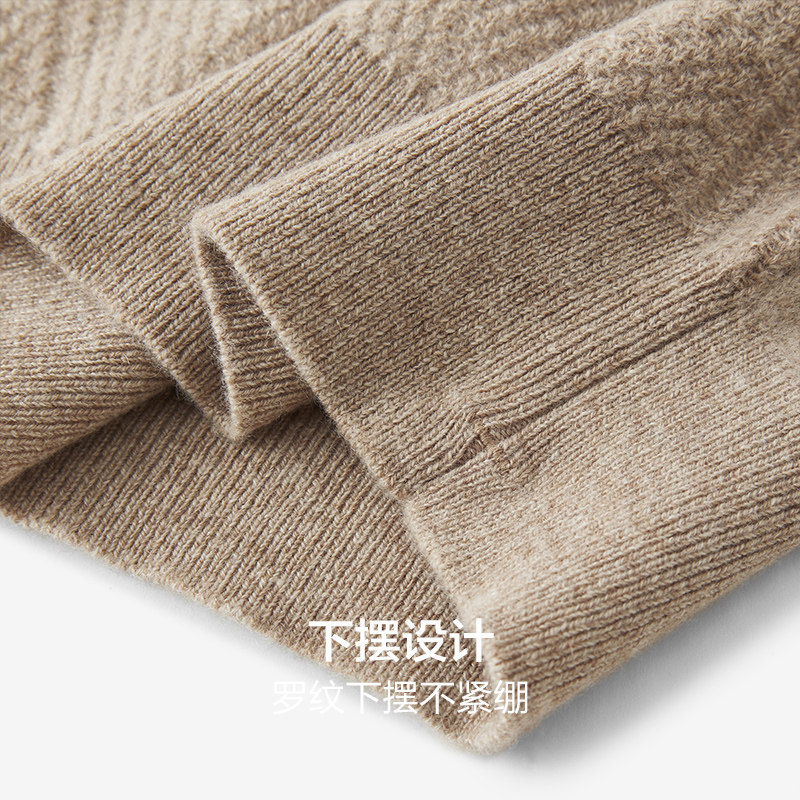 【100%山羊绒】红豆羊绒衫男25秋冬季新款保暖加厚套头圆领毛衫,淘宝优惠券,粉丝福利购,淘宝优惠卷