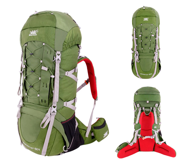 BIGPACK派格巅峰登山包户外旅行徒步双肩背包TCS管架背负60L