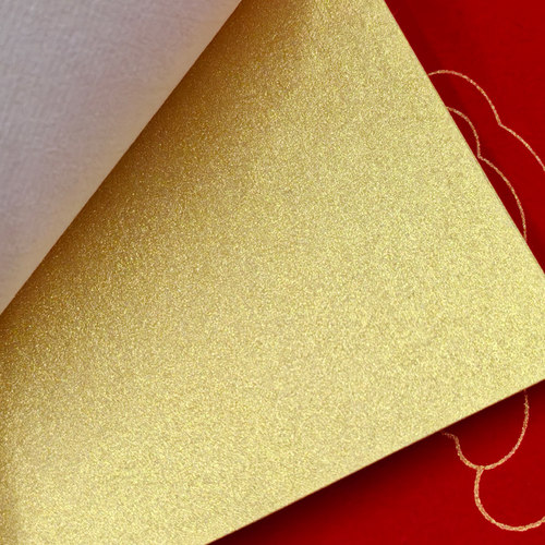 四尺手工丝印泥金色宣纸斗方熟宣毛笔书法作品用古法高亮金粉制作 - 图1