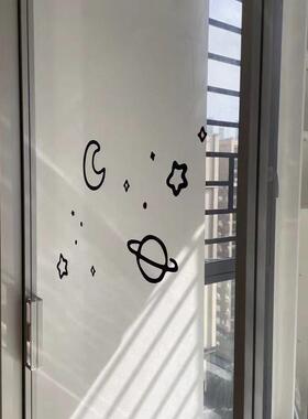 银河星空ins简约玻璃门墙贴