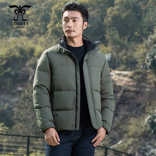 龙达飞新品【专柜同款】青年男士冬季简约厚款立领羽绒服DT16618 - 图2