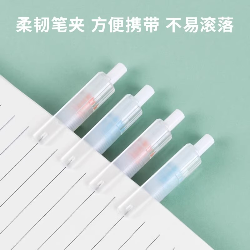 得力刷题笔高颜值简约速干按动笔中性笔考试ins日系黑笔顺滑学生0.5mm黑色签字水笔碳素圆珠笔0.35笔芯按动式 - 图1