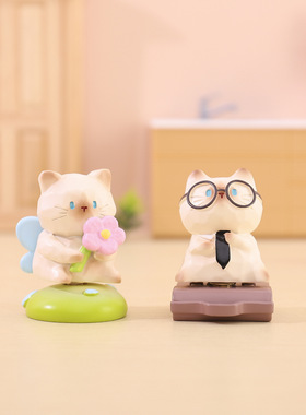 新款猫猫cosplay盲盒创意手办公仔转转潮玩桌面摆件家居装饰批发