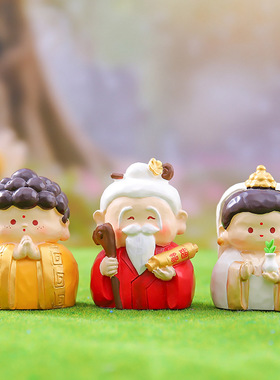 新年国潮皆如愿小木雕摆件家居电视柜台桌面装饰节日送礼批发