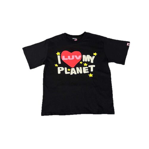 新款跨境外贸Broken Planet爱心字母发泡印花宽松情侣百搭短袖T恤 - 图3