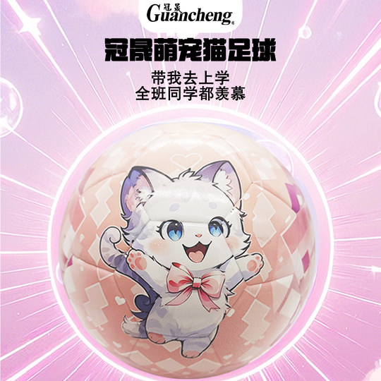 冠晟正品萌宠粉5号足球中考学生训练比赛生日礼物青少年儿童成人