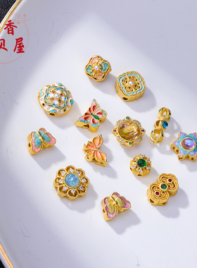 香香强保色沙金金刚杵蝴蝶隔珠