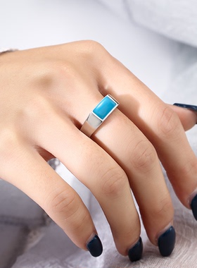 国潮光面马鞍男女方形戒指托空托