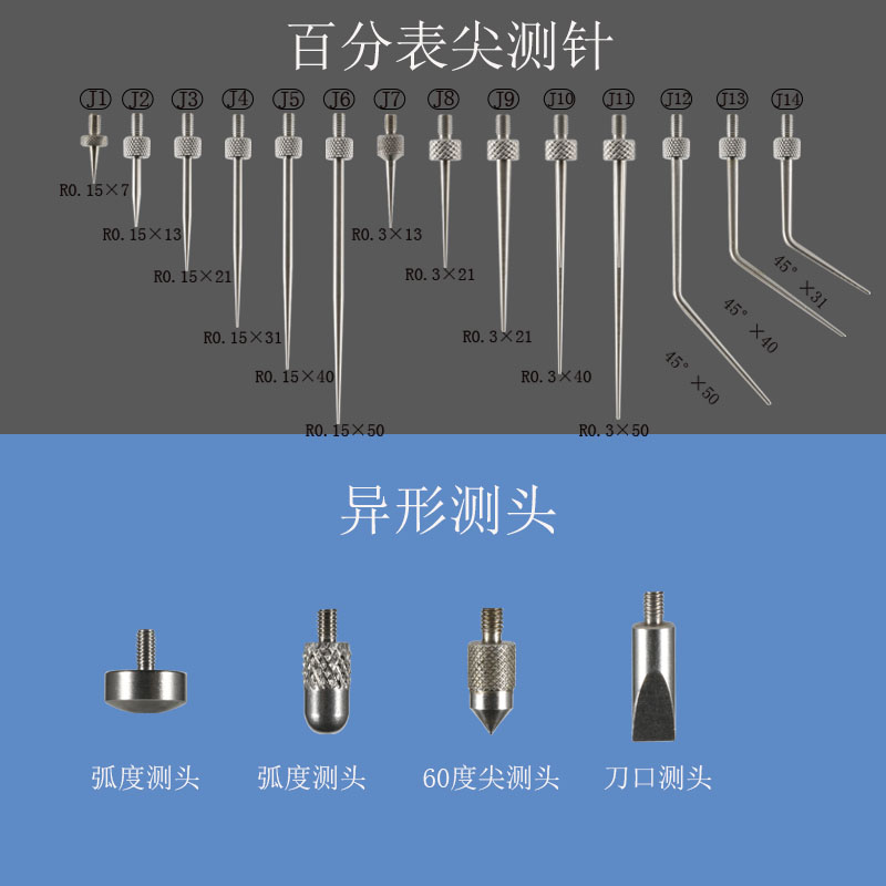 百分表测针平测头尖测针平面测头高度规测针高度计测头千分表测头-图1