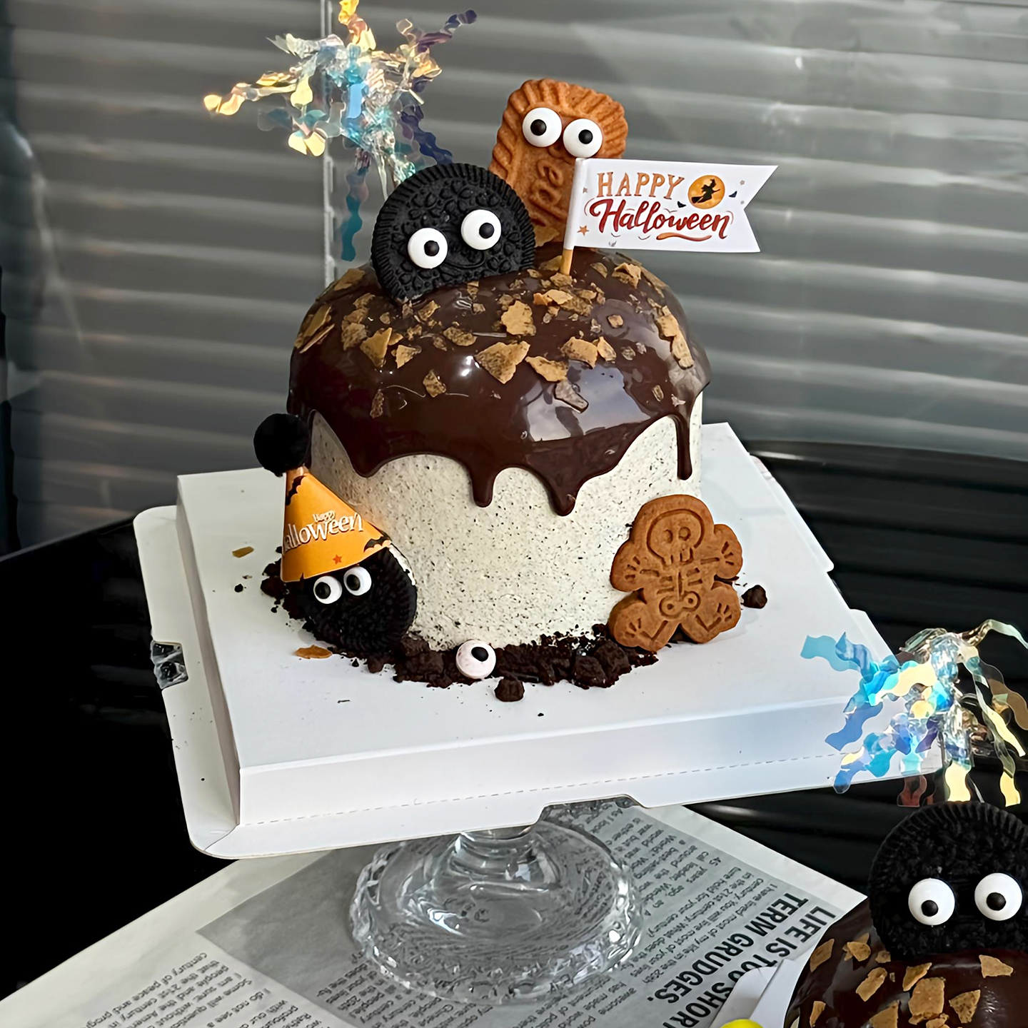 包邮万圣节网红蛋糕装饰摆件南瓜骷髅小怪兽巧克力饼干眼睛糖插件 - 图0