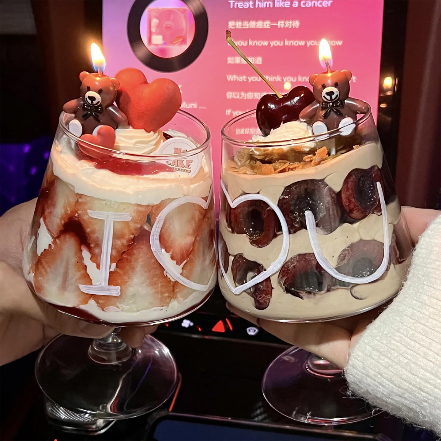 七夕情人节烘焙蛋糕装饰摆件我爱你蜡烛高脚酒杯子甜品包装盒插件,淘宝优惠券,粉丝福利购,淘宝优惠卷