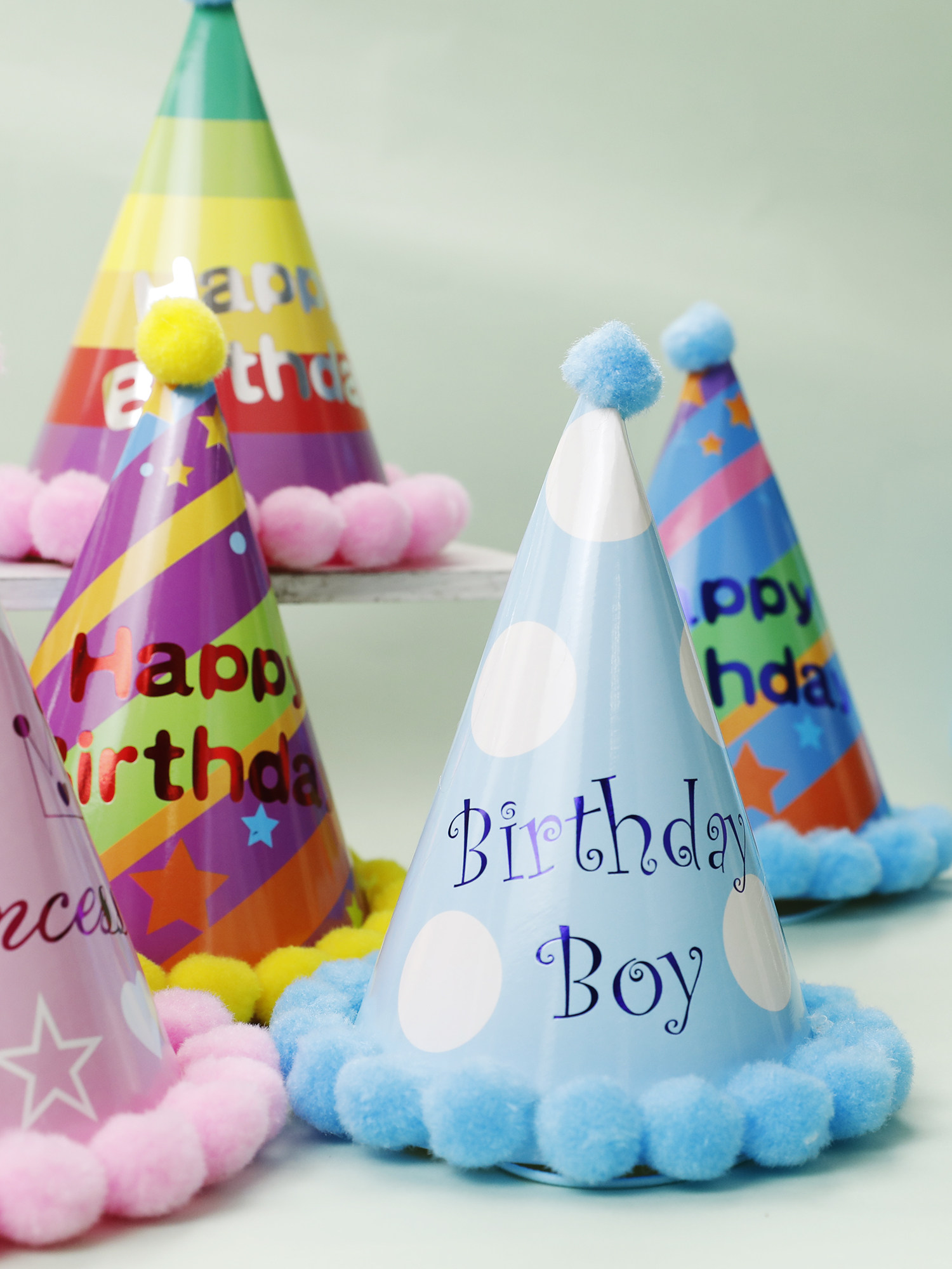 网红儿童成人生日帽眼镜派对毛球帽子绒球帽宝宝周岁男孩女孩装扮,淘宝优惠券,粉丝福利购,淘宝优惠卷