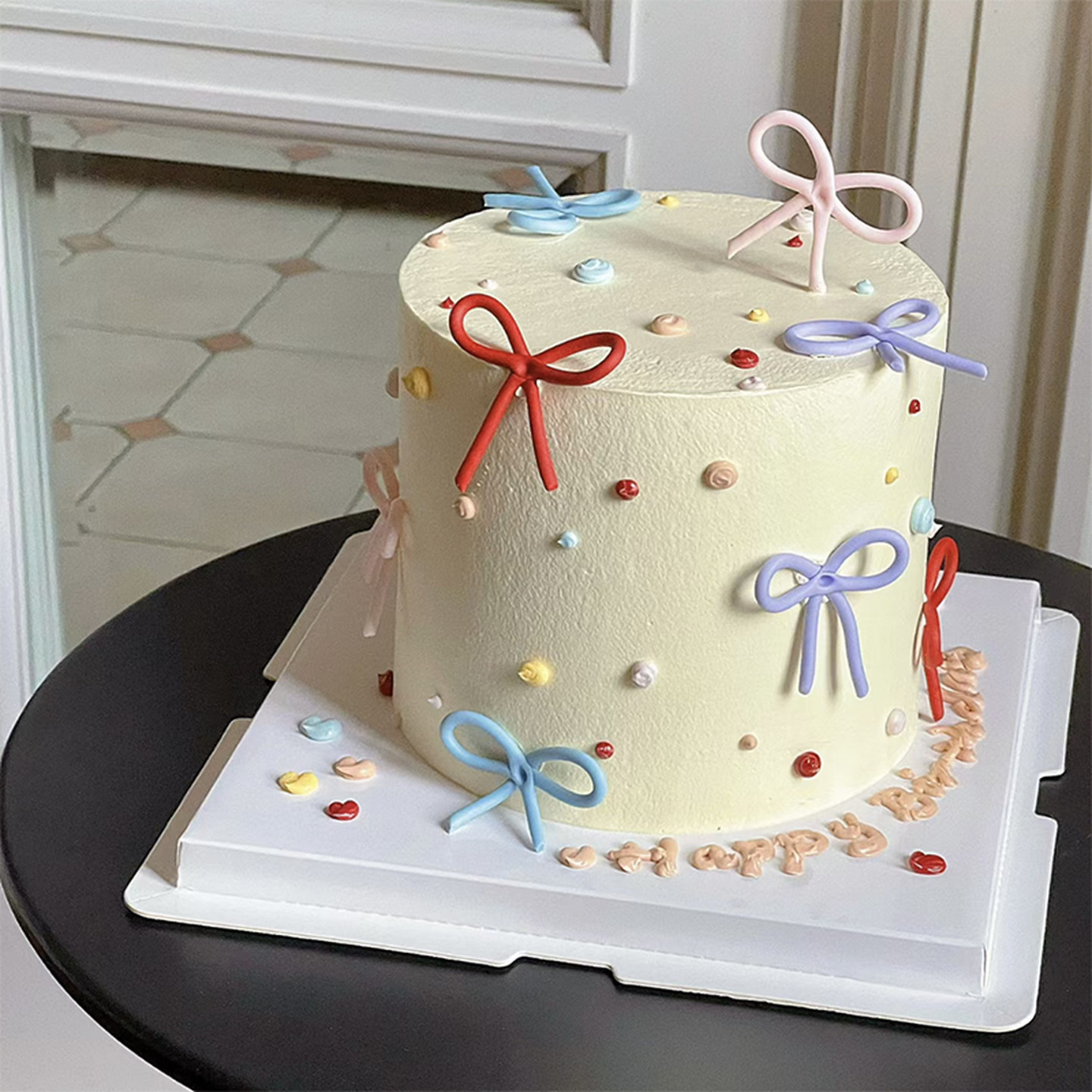 ins风网红烘焙生日蛋糕装饰摆件彩色蝴蝶结成品插件简约高级感,淘宝优惠券,粉丝福利购,淘宝优惠卷