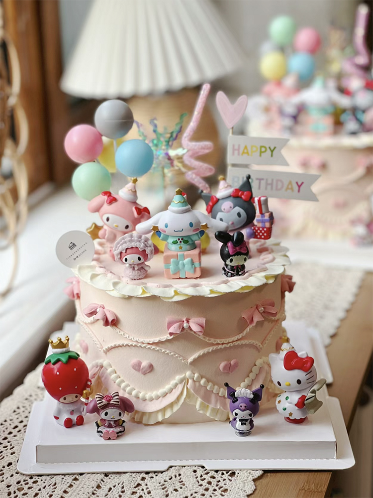 网红蛋糕装饰摆件插件KT猫美乐蒂三丽鸥库洛米帕恰狗女孩生日甜品,淘宝优惠券,粉丝福利购,淘宝优惠卷