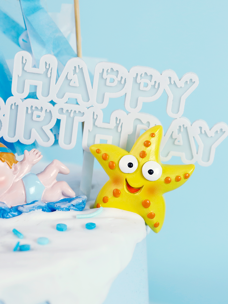 烘焙蛋糕装饰摆件海洋游泳男孩螃蟹海星海马宝宝生日插旗动物插件,淘宝优惠券,粉丝福利购,淘宝优惠卷