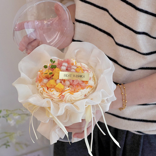 佳妍圣诞节新年网红烘焙蛋糕装饰草莓花束配件褶皱围边丝带插件 - 图1