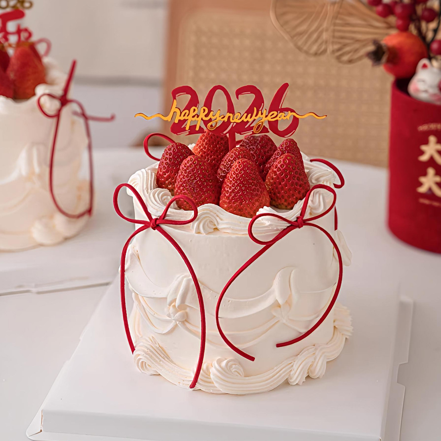 包邮2026新年快乐HappyNewyear红金跨年马年亚克力蛋糕装饰插件,淘宝优惠券,粉丝福利购,淘宝优惠卷