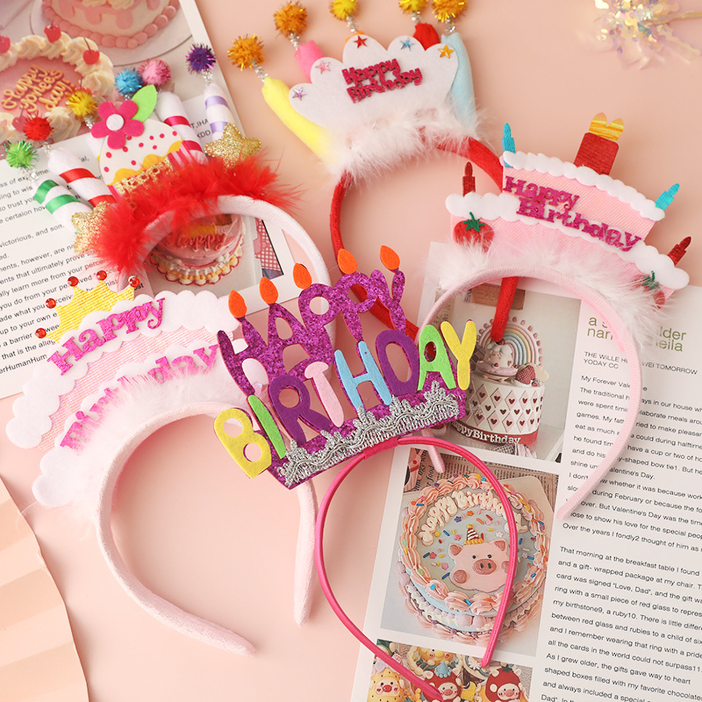 露思同款烘焙蛋糕装饰复古韩式毛毡帽头箍生日帽派对网红拍照帽子,淘宝优惠券,粉丝福利购,淘宝优惠卷