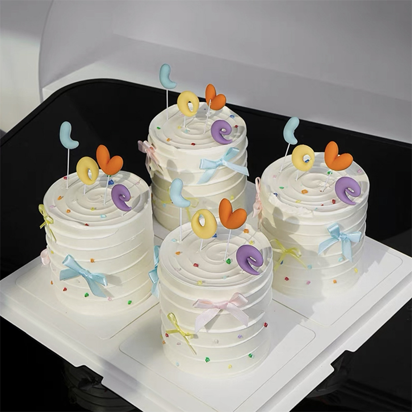 网红情人节简约ins风蛋糕装饰摆件love告白插件马卡龙丝带蝴蝶结,淘宝优惠券,粉丝福利购,淘宝优惠卷