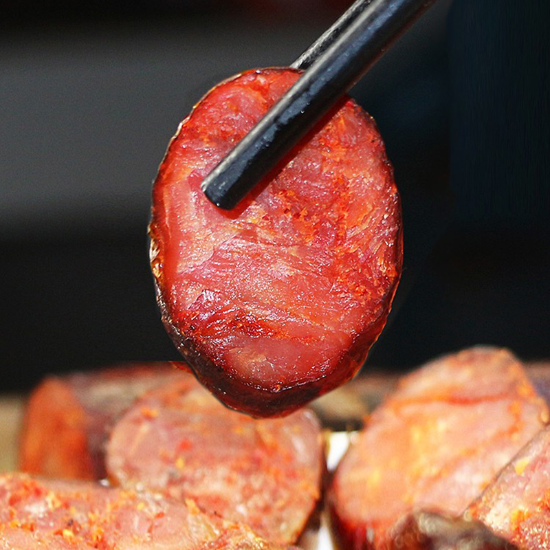 腊肠四川特产农家自制烟熏麻辣香肠川味纯肉全瘦广式风干香肠腊肉 - 图1