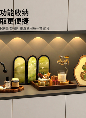中古风玄关木质置物架家居装饰品